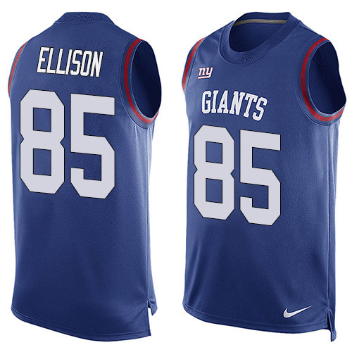 Men's Nike New York Giants #85 Rhett Ellison Limited Royal Blue Player Name & Number Tank Top NFL Jersey