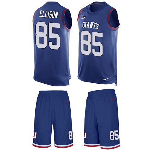 Men's Nike New York Giants #85 Rhett Ellison Limited Royal Blue Tank Top Suit NFL Jersey