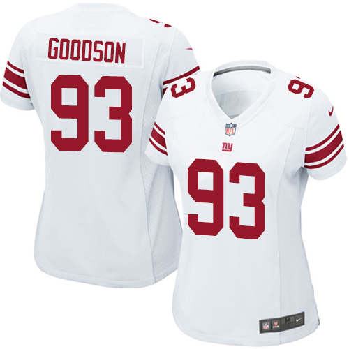 Women's Nike New York Giants #93 B.J. Goodson Game White NFL Jersey