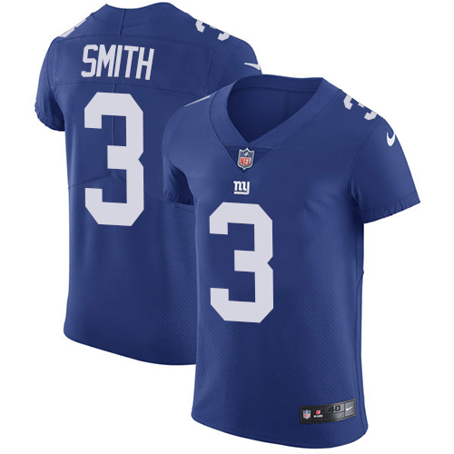 Men's Nike New York Giants #3 Geno Smith Royal Blue Team Color Vapor Untouchable Elite Player NFL Jersey