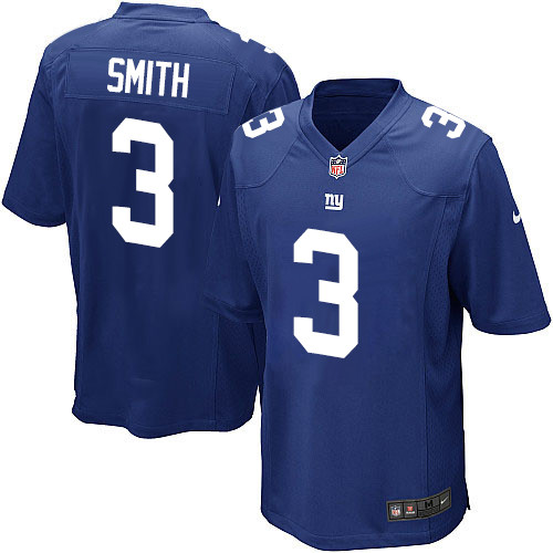 Men's Nike New York Giants #3 Geno Smith Game Royal Blue Team Color NFL Jersey
