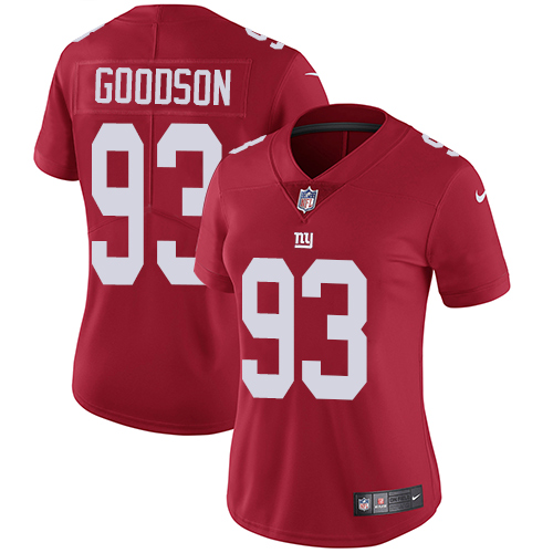 Women's Nike New York Giants #93 B.J. Goodson Red Alternate Vapor Untouchable Elite Player NFL Jersey