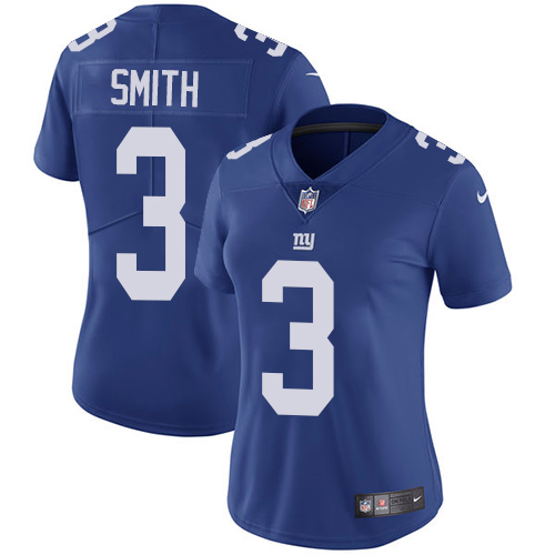 Women's Nike New York Giants #3 Geno Smith Royal Blue Team Color Vapor Untouchable Elite Player NFL Jersey