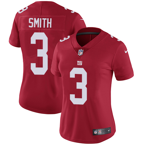Women's Nike New York Giants #3 Geno Smith Red Alternate Vapor Untouchable Elite Player NFL Jersey