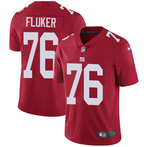 Men's Nike New York Giants #76 D.J. Fluker Red Alternate Vapor Untouchable Limited Player NFL Jersey