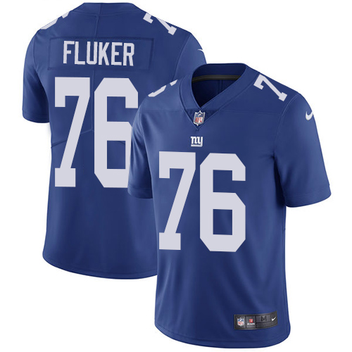 Youth Nike New York Giants #76 D.J. Fluker Royal Blue Team Color Vapor Untouchable Elite Player NFL Jersey