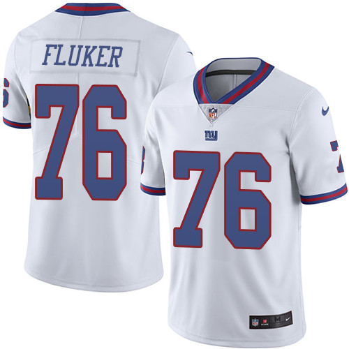 Men's Nike New York Giants #76 D.J. Fluker Limited White Rush Vapor Untouchable NFL Jersey