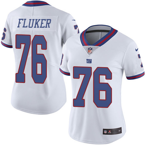 Women's Nike New York Giants #76 D.J. Fluker Limited White Rush Vapor Untouchable NFL Jersey