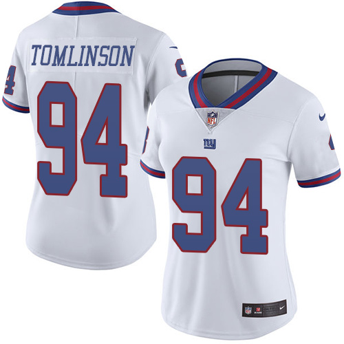 Women's Nike New York Giants #94 Dalvin Tomlinson Limited White Rush Vapor Untouchable NFL Jersey