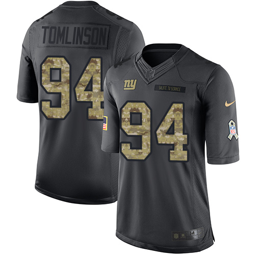 Men's Nike New York Giants #94 Dalvin Tomlinson Limited Black 2016 Salute to Service NFL Jersey
