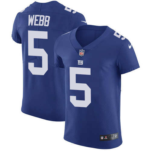 Men's Nike New York Giants #5 Davis Webb Royal Blue Team Color Vapor Untouchable Elite Player NFL Jersey