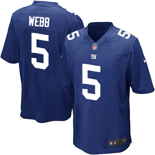Men's Nike New York Giants #5 Davis Webb Game Royal Blue Team Color NFL Jersey