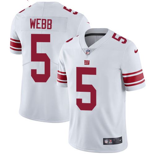 Men's Nike New York Giants #5 Davis Webb White Vapor Untouchable Limited Player NFL Jersey