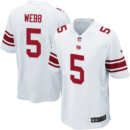 Men's Nike New York Giants #5 Davis Webb Game White NFL Jersey
