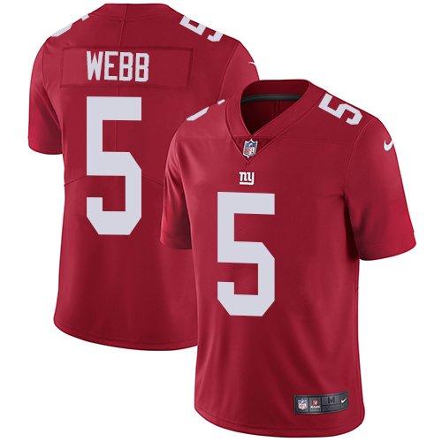 Men's Nike New York Giants #5 Davis Webb Red Alternate Vapor Untouchable Limited Player NFL Jersey
