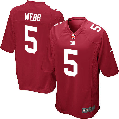 Men's Nike New York Giants #5 Davis Webb Game Red Alternate NFL Jersey