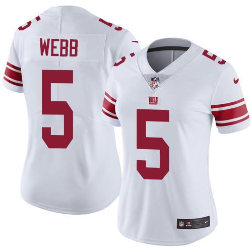 Women's Nike New York Giants #5 Davis Webb White Vapor Untouchable Elite Player NFL Jersey