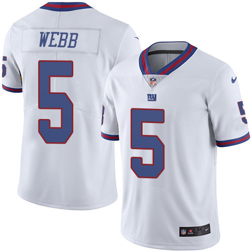 Men's Nike New York Giants #5 Davis Webb Limited White Rush Vapor Untouchable NFL Jersey