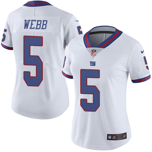 Women's Nike New York Giants #5 Davis Webb Limited White Rush Vapor Untouchable NFL Jersey