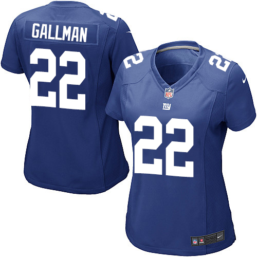 Women's Nike New York Giants #22 Wayne Gallman Game Royal Blue Team Color NFL Jersey