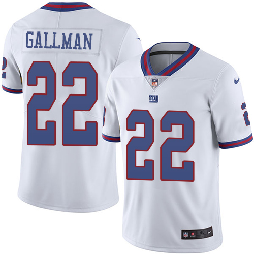 Men's Nike New York Giants #22 Wayne Gallman Elite White Rush Vapor Untouchable NFL Jersey