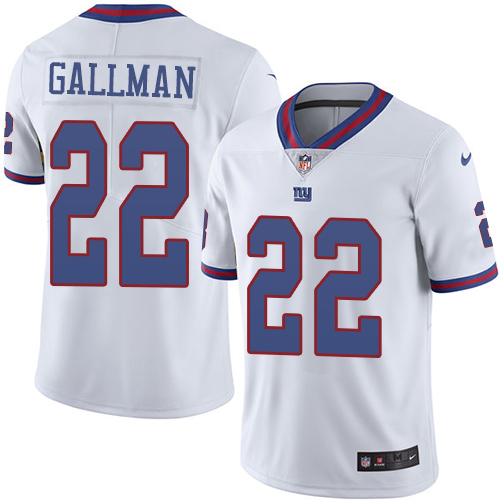 Men's Nike New York Giants #22 Wayne Gallman Limited White Rush Vapor Untouchable NFL Jersey