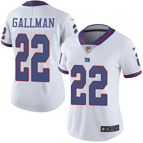 Women's Nike New York Giants #22 Wayne Gallman Limited White Rush Vapor Untouchable NFL Jersey