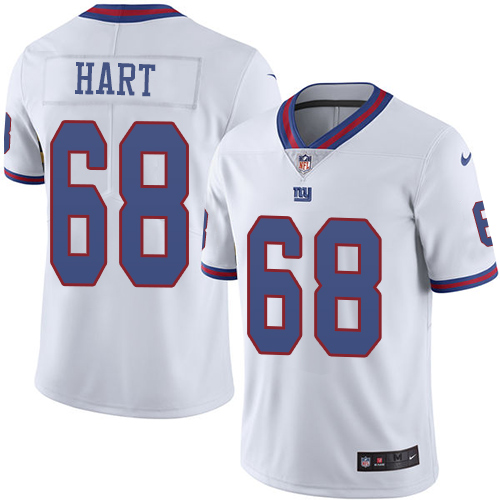 Men's Nike New York Giants #68 Bobby Hart Limited White Rush Vapor Untouchable NFL Jersey