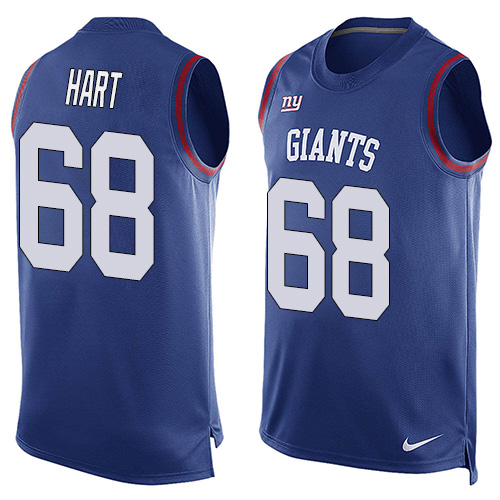 Men's Nike New York Giants #68 Bobby Hart Limited Royal Blue Player Name & Number Tank Top NFL Jersey