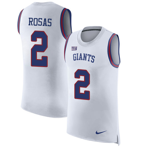 Men's Nike New York Giants #2 Aldrick Rosas White Rush Player Name & Number Tank Top NFL Jersey