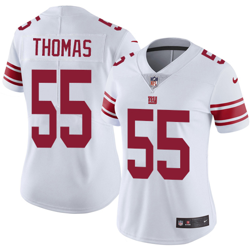 Women's Nike New York Giants #55 J.T. Thomas White Vapor Untouchable Elite Player NFL Jersey
