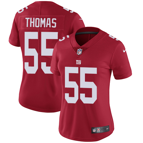 Women's Nike New York Giants #55 J.T. Thomas Red Alternate Vapor Untouchable Elite Player NFL Jersey