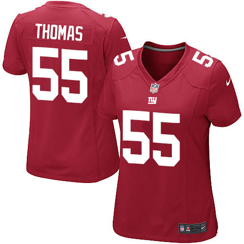 Women's Nike New York Giants #55 J.T. Thomas Game Red Alternate NFL Jersey