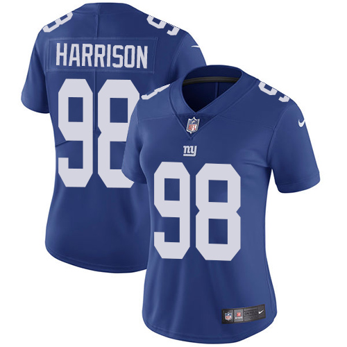 Women's Nike New York Giants #98 Damon Harrison Royal Blue Team Color Vapor Untouchable Elite Player NFL Jersey