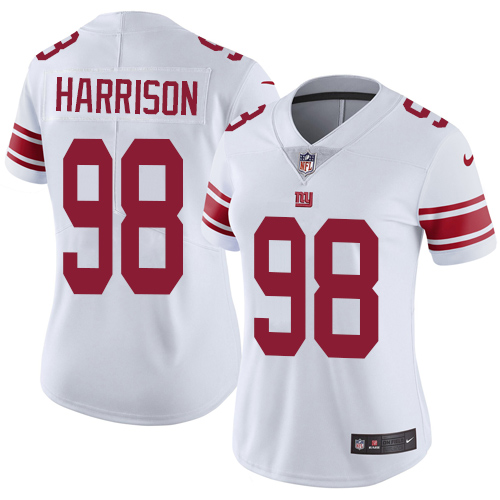 Women's Nike New York Giants #98 Damon Harrison White Vapor Untouchable Elite Player NFL Jersey