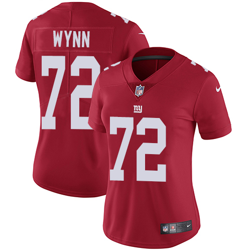 Women's Nike New York Giants #72 Kerry Wynn Red Alternate Vapor Untouchable Limited Player NFL Jersey