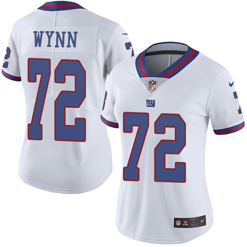 Women's Nike New York Giants #72 Kerry Wynn Limited White Rush Vapor Untouchable NFL Jersey