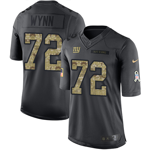 Men's Nike New York Giants #72 Kerry Wynn Limited Black 2016 Salute to Service NFL Jersey