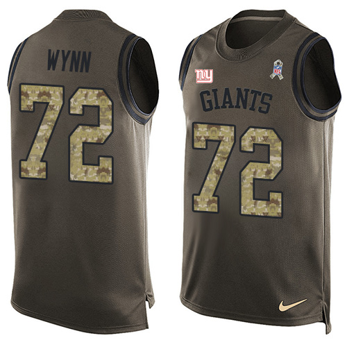 Men's Nike New York Giants #72 Kerry Wynn Limited Green Salute to Service Tank Top NFL Jersey