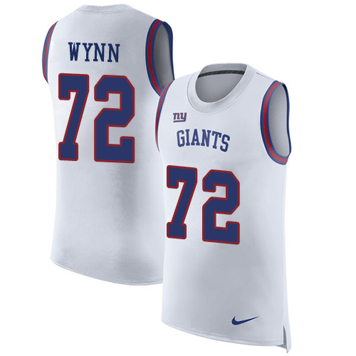 Men's Nike New York Giants #72 Kerry Wynn White Rush Player Name & Number Tank Top NFL Jersey