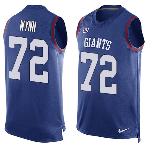 Men's Nike New York Giants #72 Kerry Wynn Limited Royal Blue Player Name & Number Tank Top NFL Jersey