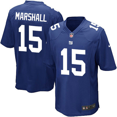 Men's Nike New York Giants #15 Brandon Marshall Game Royal Blue Team Color NFL Jersey