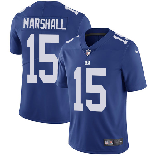 Youth Nike New York Giants #15 Brandon Marshall Royal Blue Team Color Vapor Untouchable Elite Player NFL Jersey