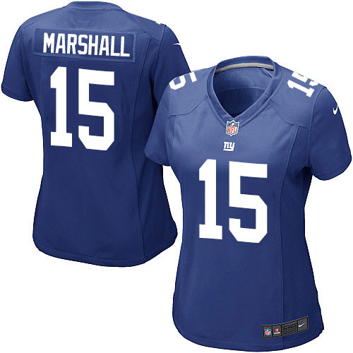 Women's Nike New York Giants #15 Brandon Marshall Game Royal Blue Team Color NFL Jersey