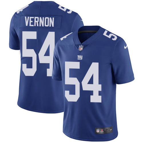 Youth Nike New York Giants #54 Olivier Vernon Royal Blue Team Color Vapor Untouchable Elite Player NFL Jersey