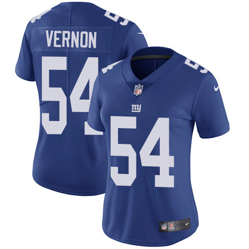 Women's Nike New York Giants #54 Olivier Vernon Royal Blue Team Color Vapor Untouchable Elite Player NFL Jersey