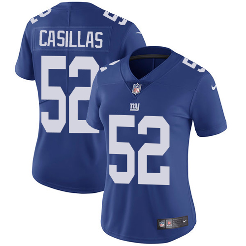Women's Nike New York Giants #52 Jonathan Casillas Royal Blue Team Color Vapor Untouchable Elite Player NFL Jersey