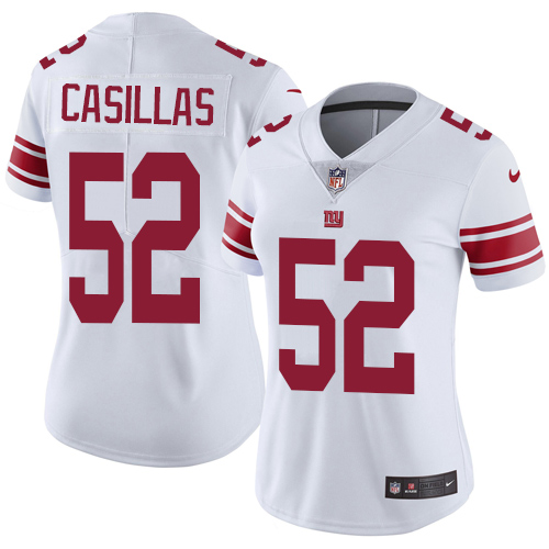 Women's Nike New York Giants #52 Jonathan Casillas White Vapor Untouchable Elite Player NFL Jersey