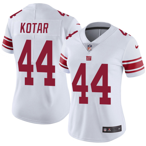 Women's Nike New York Giants #44 Doug Kotar White Vapor Untouchable Limited Player NFL Jersey