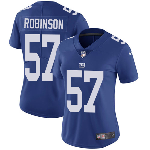 Women's Nike New York Giants #57 Keenan Robinson Royal Blue Team Color Vapor Untouchable Limited Player NFL Jersey